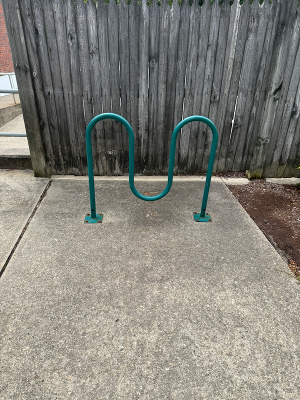 The only bicycle rack at Skaket Corners Shopping Center in Orleans